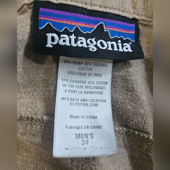 PATAGONIA Hemp/cotton Back Step Short Chambray: Mojave Khaki. Size 34 - Picture 7 of 12
